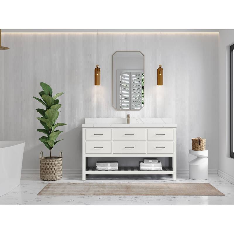 Willow Collections 60 in. W x 22 in. D Parker Single Sink Bathroom Vanity with Countertop