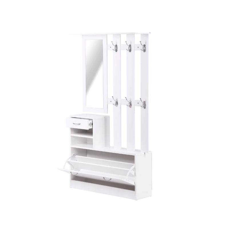 Combination Gate Cabinet with Shoe cabinet+Hang shelf+ Mirror