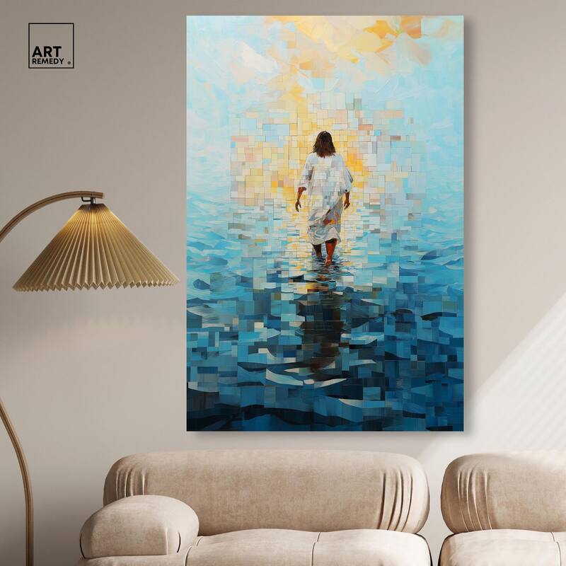 Water Walker Mosaic II Canvas by Art Remedy, Gallery Wrapped