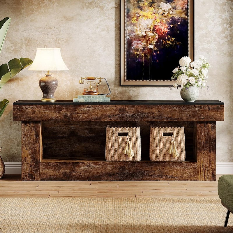 63" TV Stand, Farmhouse Media Console with Open Storage Space, Entertainment Center for 60/65/70 Inches TVs