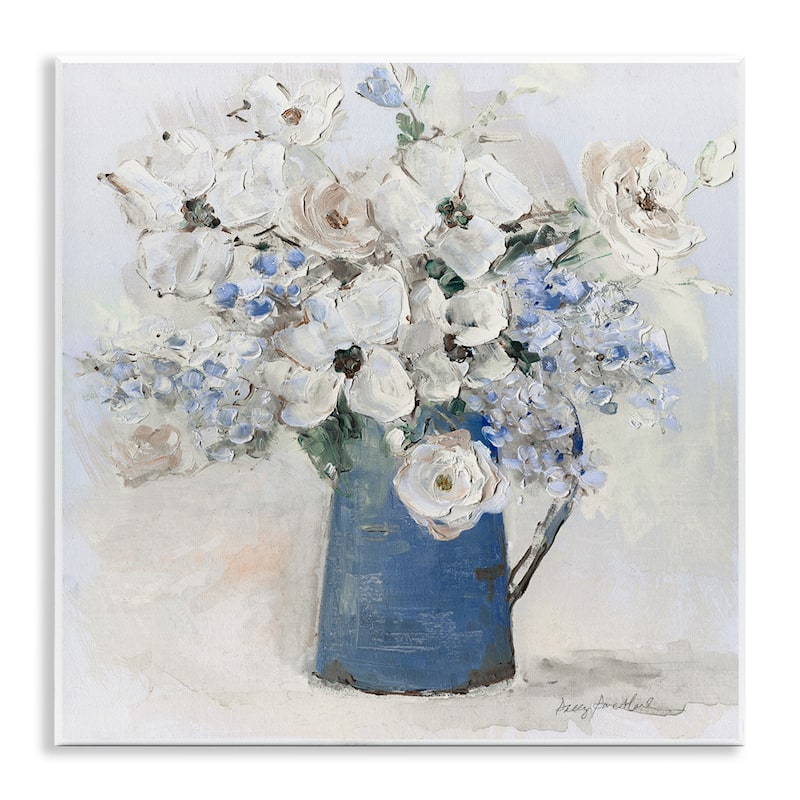 Stupell Bouquet in Blue Country Vase Wall Plaque Art Design By Sally Swatland - 12 x 12
