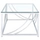 preview thumbnail 4 of 3, Lille Rectangular Glass Top Coffee Table Chrome