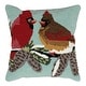 preview thumbnail 2 of 10, Liora Manne Frontporch Cardinals Indoor/Outdoor Pillow Sky 18" Square