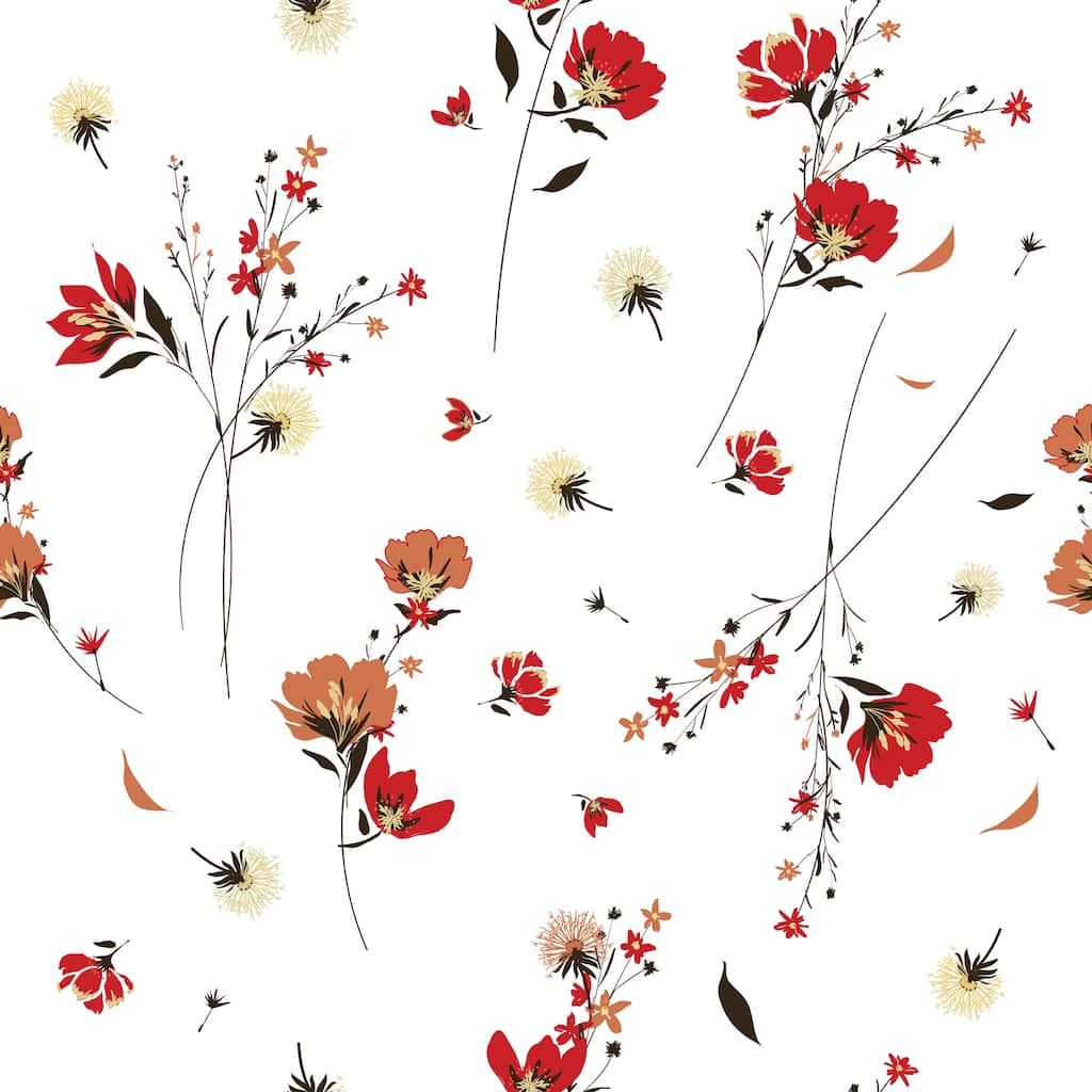 Imperial Floral Removable Wallpaper - 10'ft H x 24''inch W