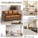preview thumbnail 64 of 70, Rita Transitional Living Room 3-Seat Genuine Leather Nailhead Sofa with Solid Wood Legs and Removable Cushions