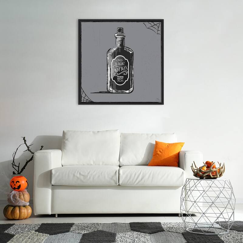 Haunted Halloween VII by Hm Design Framed Canvas Wall Art Print