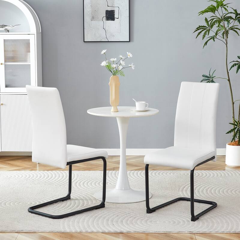 2-Pack PU Upholstered Dining Chairs - Modern Kitchen Side Chairs, Comfortable High-Back Seating for Dining Room
