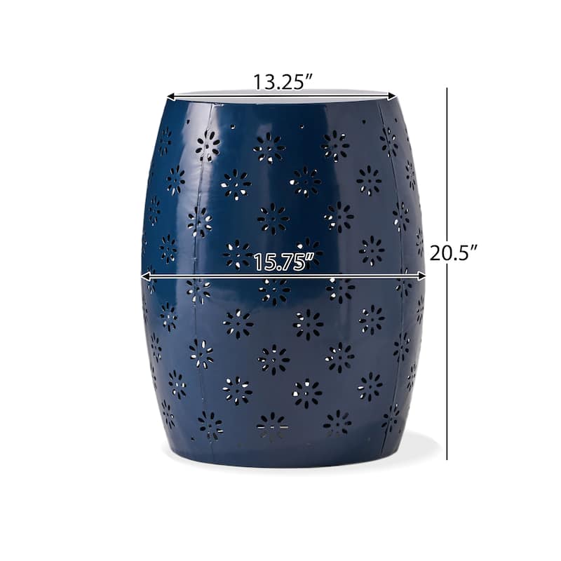 Soleil Pierced Iron Outdoor 15-inch Round End Table by Christopher Knight Home - 15.75"D x 15.75"W x 20.50"H