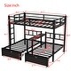 preview thumbnail 9 of 9, FULL XL Over Twin & Twin Triple Bunk Bed with 2 Drawers, Metal Triple Bunk Bedframe with Bulit-in Desk and Storage Shelves