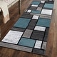 preview thumbnail 123 of 135, World Rug Gallery Contemporary Modern Boxed Color Block Area Rug 2' x 7' 2" - Light Blue