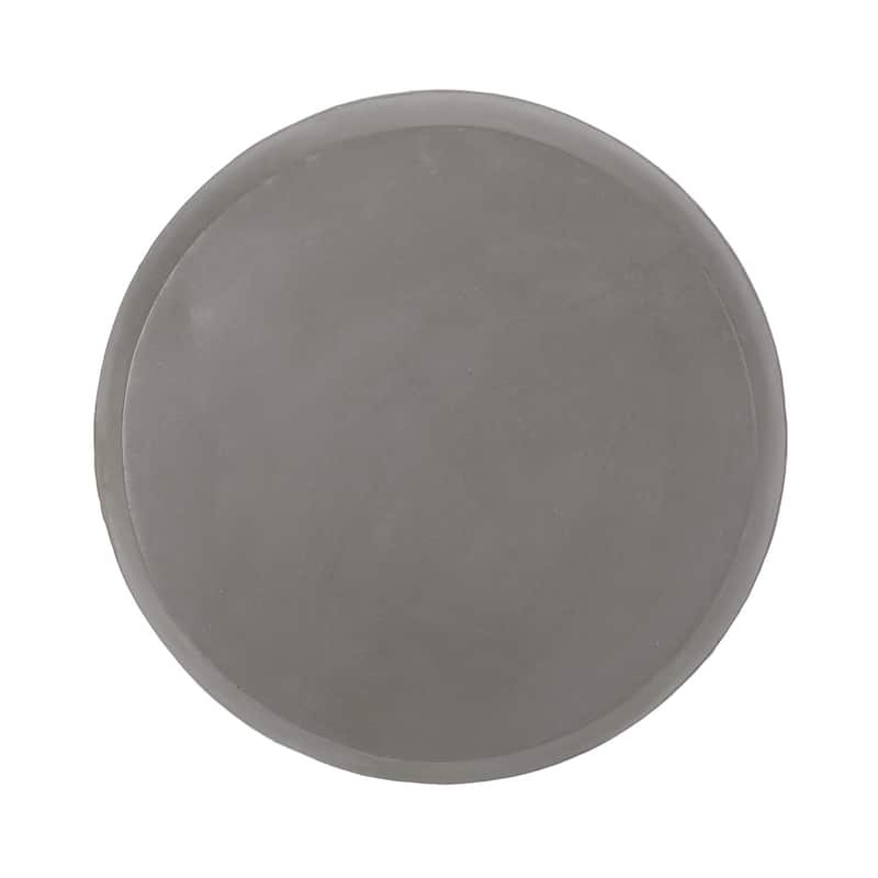 15.5 in. Gray Round Concrete End Table, Sturdy Build End Side Table for Living Rooms