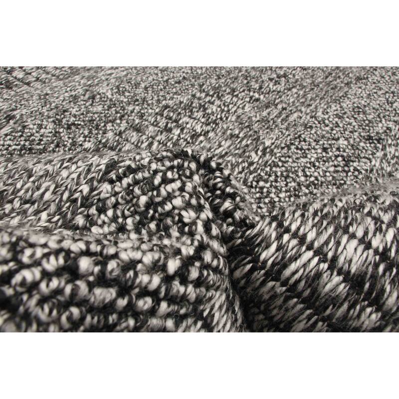 ECARPETGALLERY Braid weave Sienna Dark Grey Wool Rug - 5'1 x 7'6