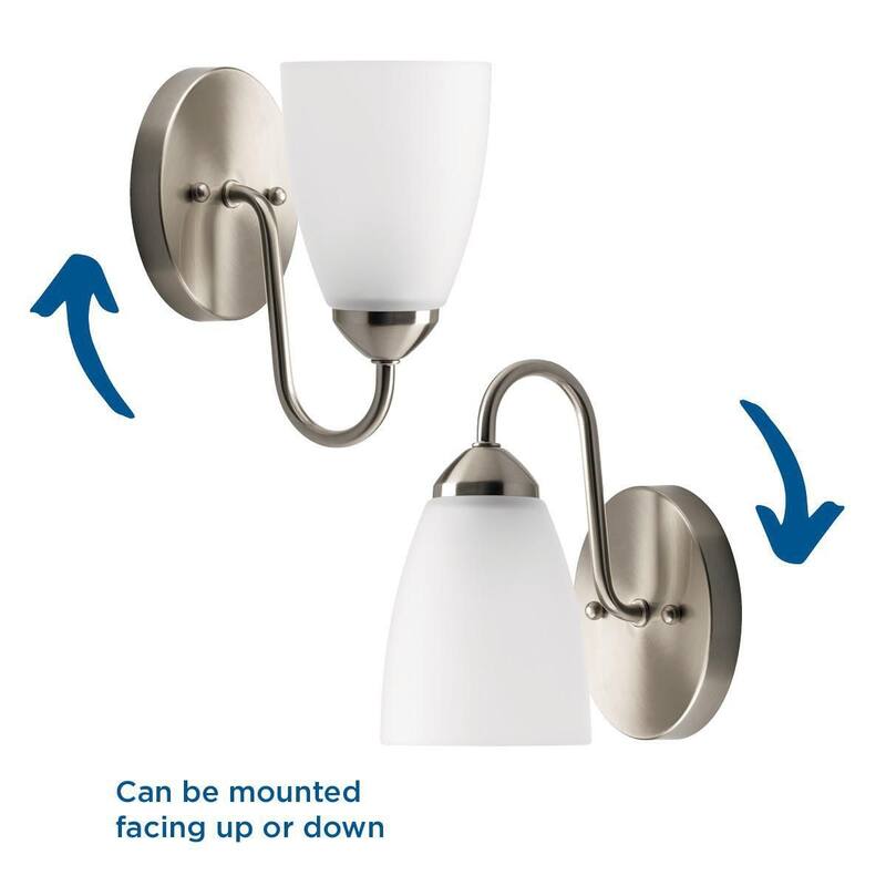 Gather Collection 1-Light Brushed Nickel Etched Glass Traditional Bath Vanity Light - Grey