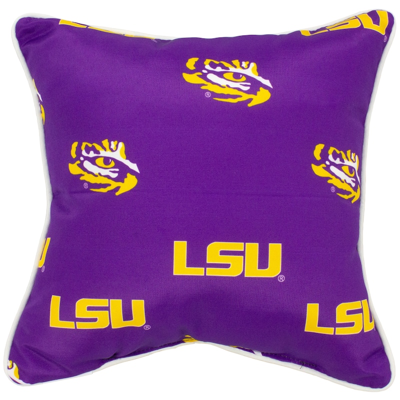 LSU Tigers Indoor / Outdoor Decorative Pillow Pair - (2) 16" x 16" Pillows