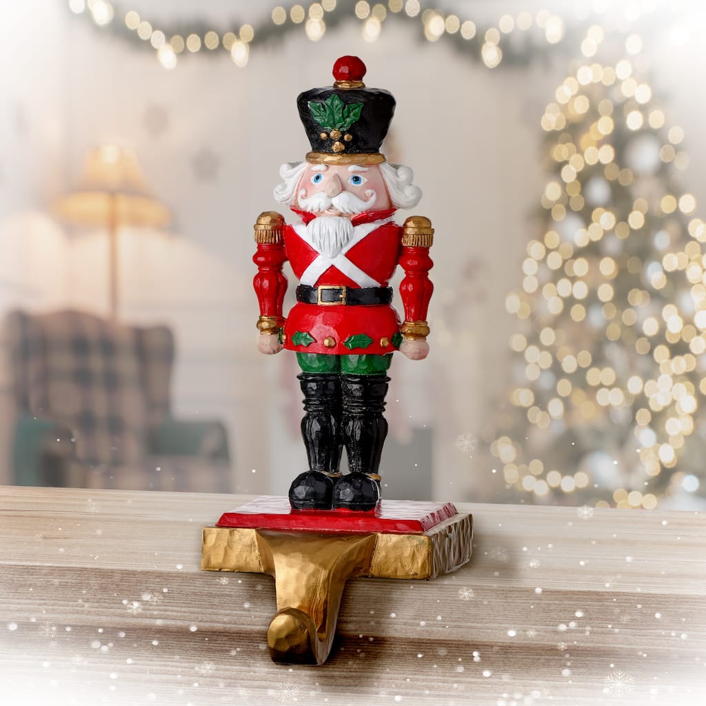 9.65" Resin Soldier Nutcracker Stocking Holder