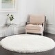 preview thumbnail 67 of 86, SAFAVIEH Bahija Handmade Luxe Shaggy 3 inch-thick Area Rug 4' Round - Ivory