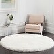 preview thumbnail 56 of 59, SAFAVIEH Bahija Handmade Luxe Shaggy 3 inch-thick Area Rug 6' x 6' Round - Ivory