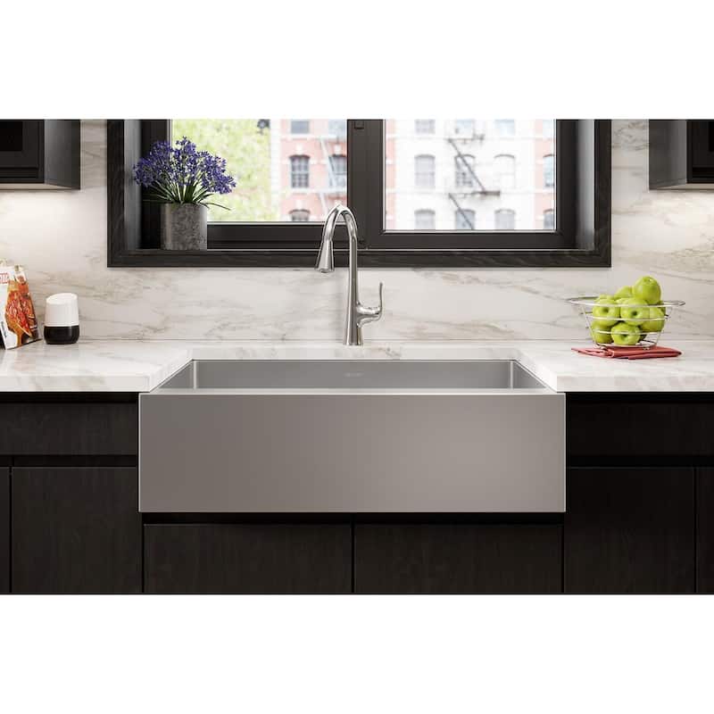 Elkay Crosstown 16 Gauge Stainless Steel 35-7/8" x 20-1/4" x 9" Single Bowl Tall Farmhouse Sink