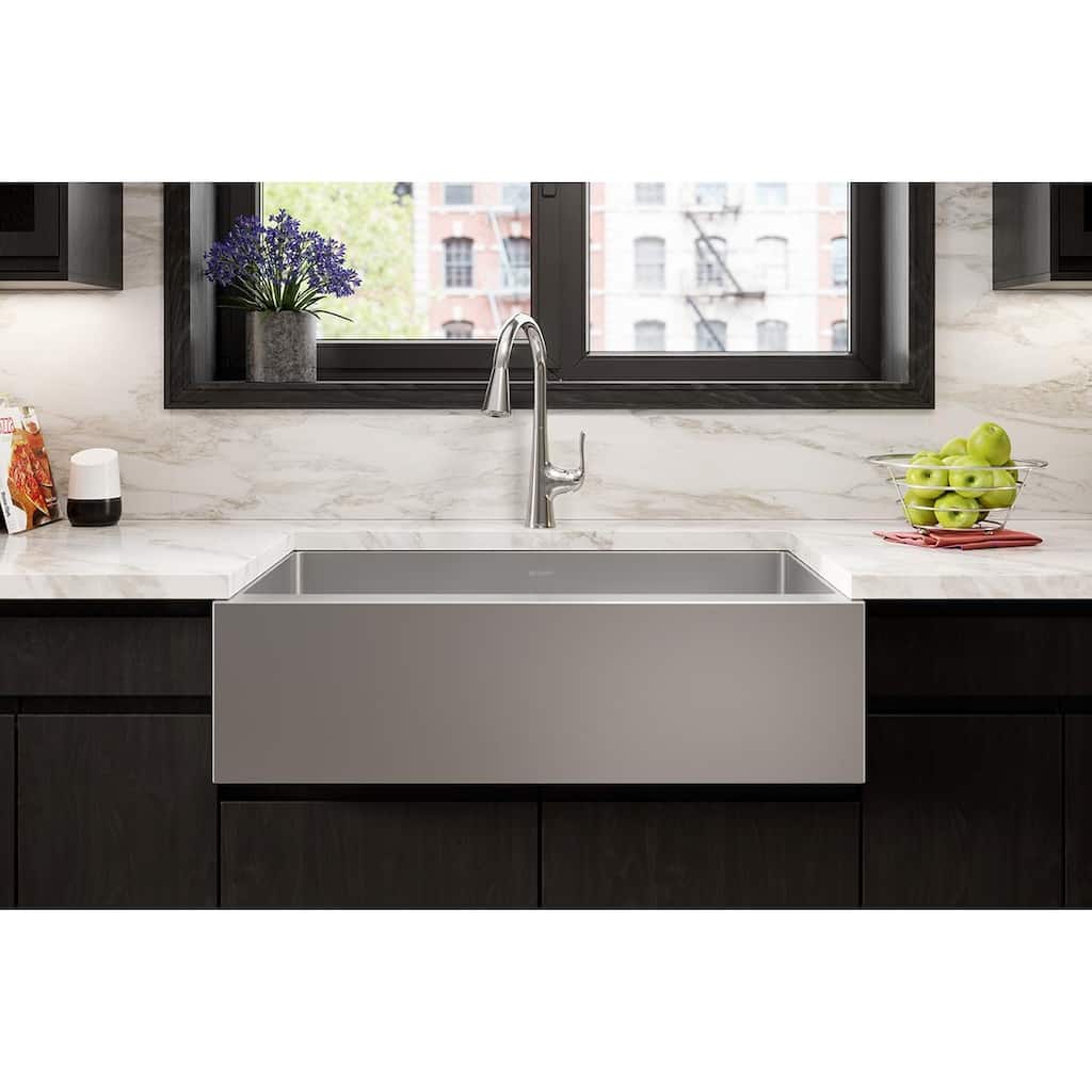 Elkay Crosstown 16 Gauge Stainless Steel 35-7/8" x 20-1/4" x 9" Single Bowl Tall Farmhouse Sink