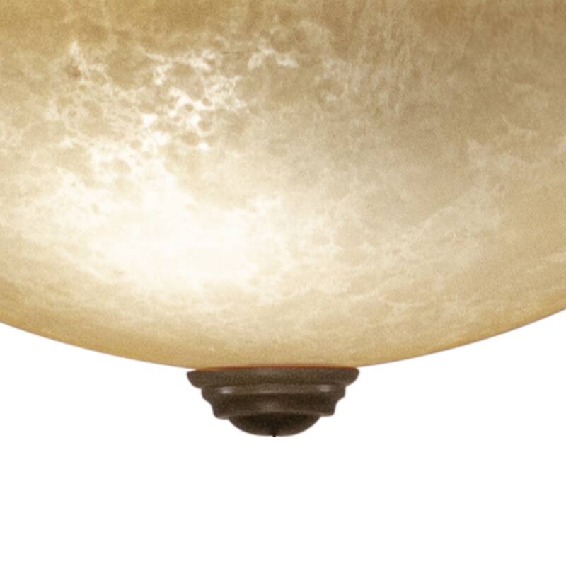 Tree Ceiling Light - 2L Bronze Finish, Warm White Glass Shade, Semi-Flush Mount - 10