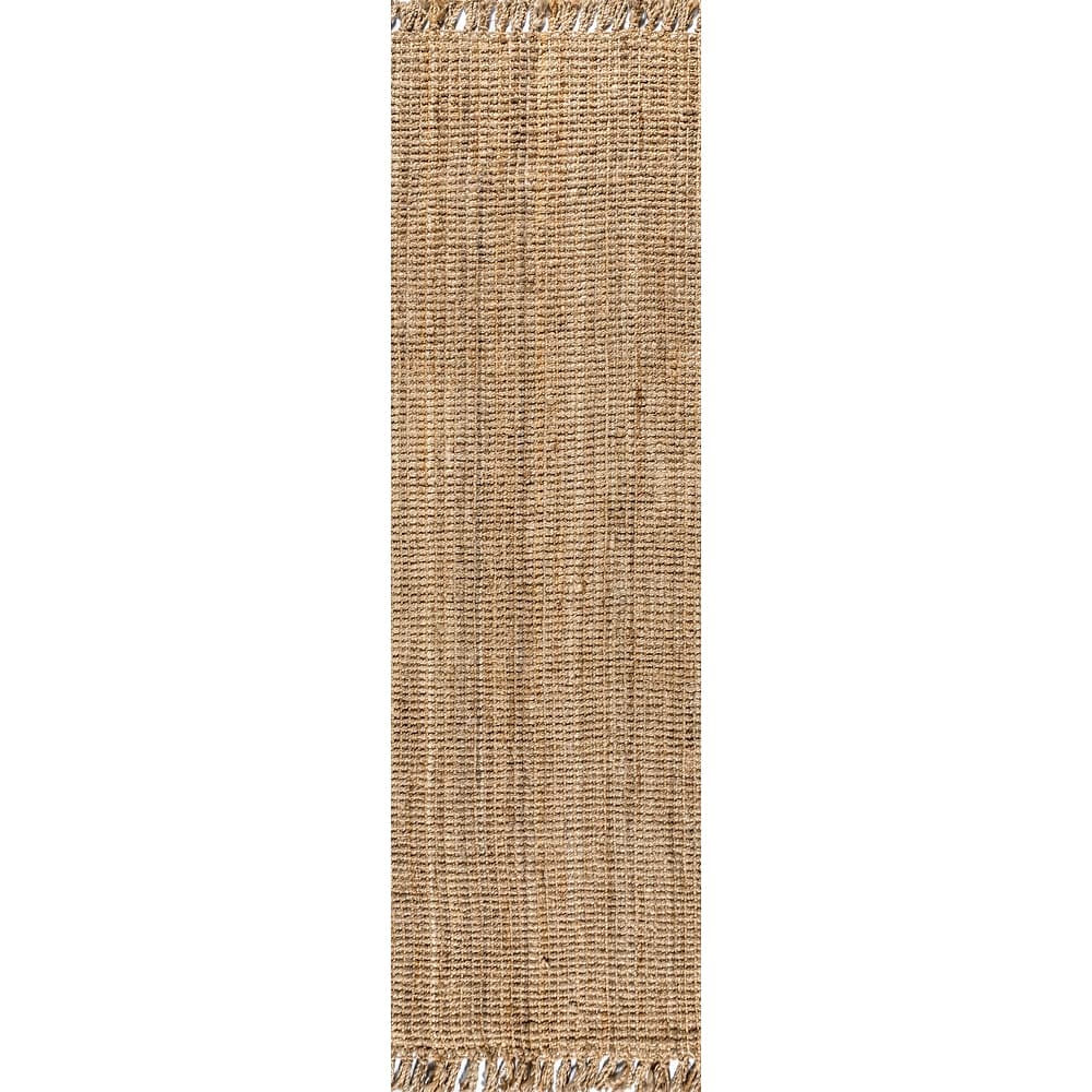 JONATHAN Y Maras Hand Woven Chunky Jute with Fringe Area Rug