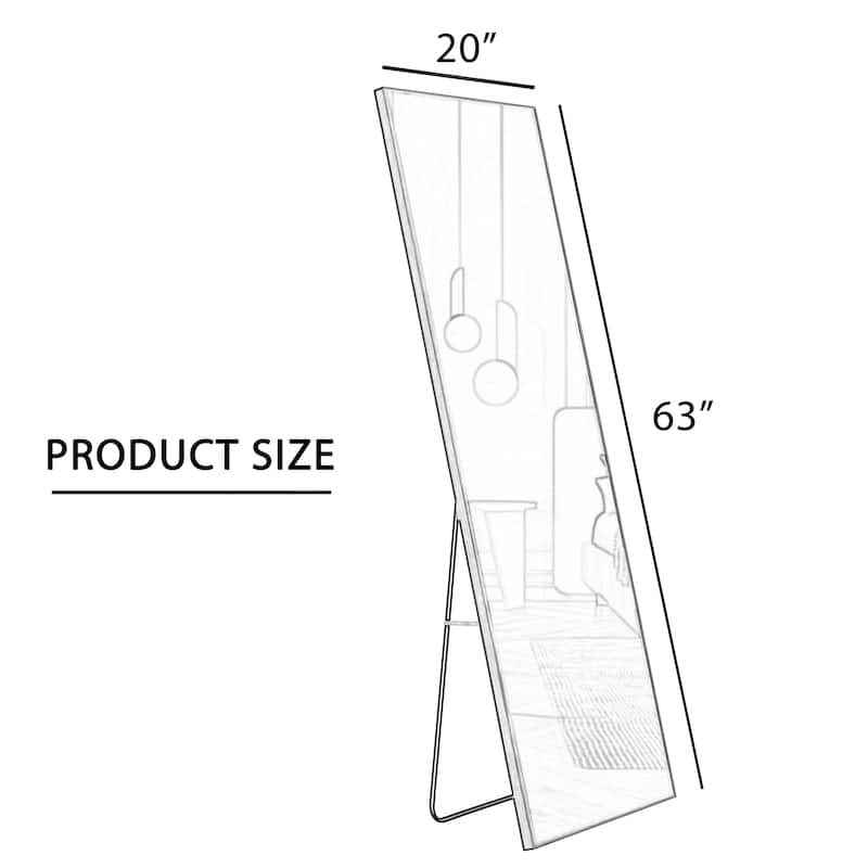 Rectangle Aluminium Alloy Metal Frame Wall Mounted Full Body Mirror