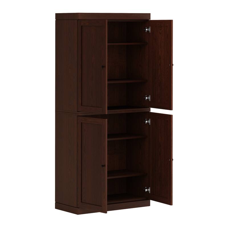 Palace Imports Premium 100% Solid European Oak Hardwood Bathroom Storage Cabinet with Shaker Doors - 32" Wide, 71.5" Tall