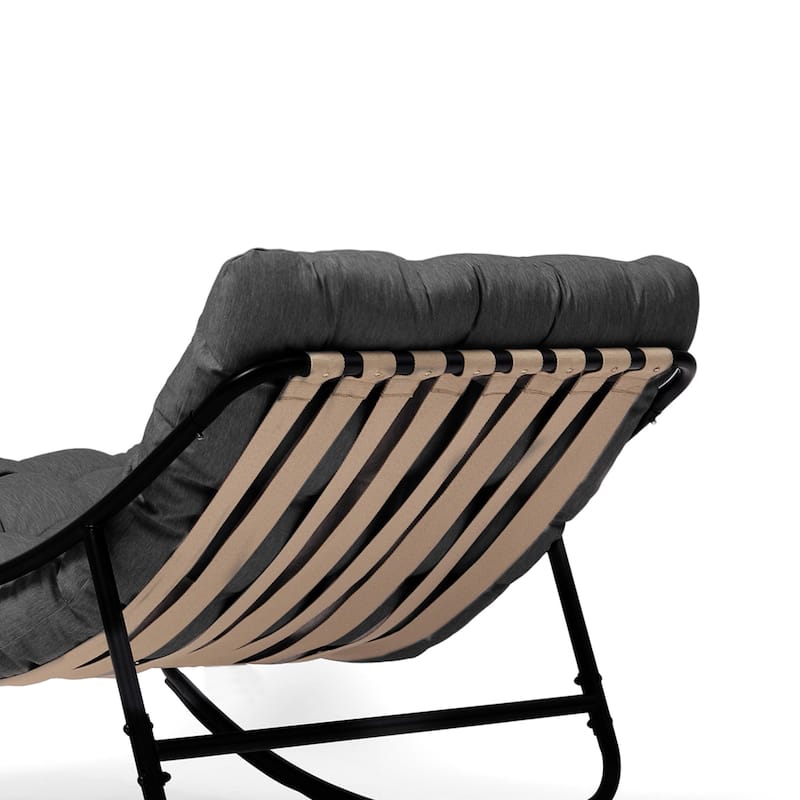 Outdoor Patio Scoop Rocking Lounge Chair with Cushions