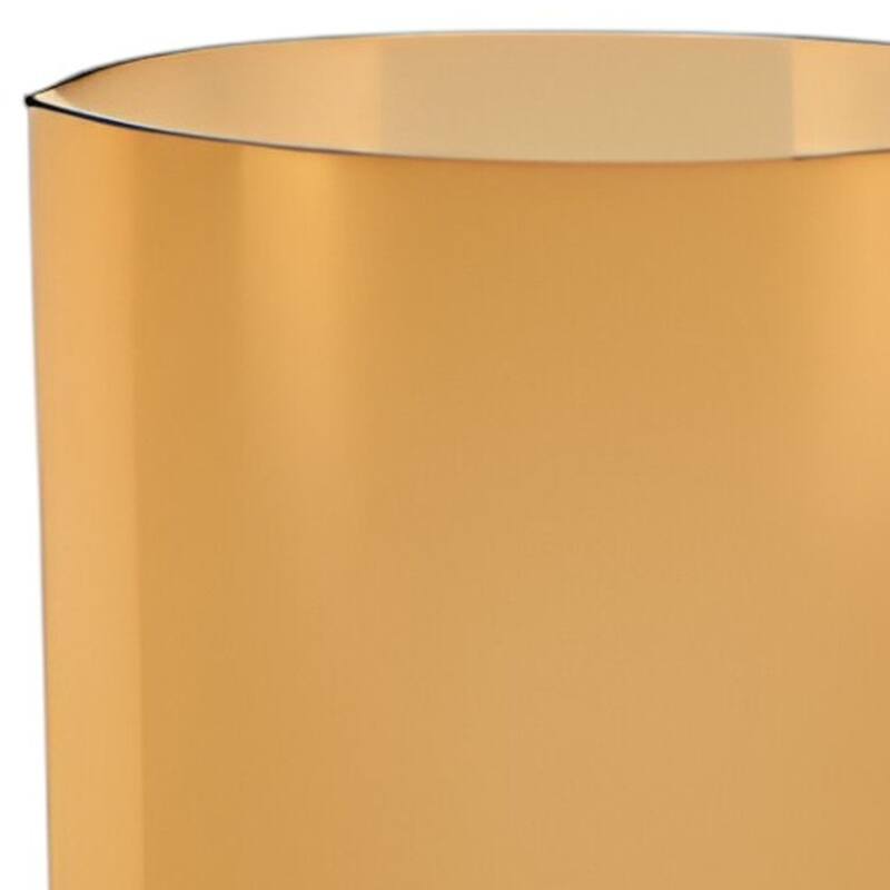 HomeRoots 11" Amber And Clear Cylinder Lead Free Crystal Table Vase