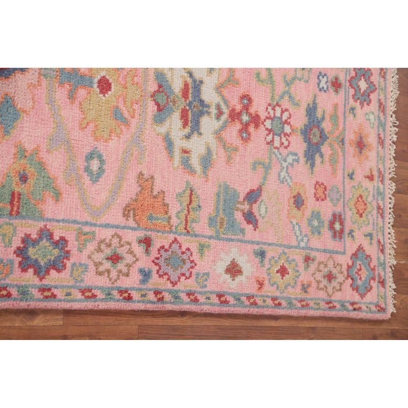 All-Over Pink Oushak Oriental Accent Rug Wool Carpet - 2'8"x 5'10"