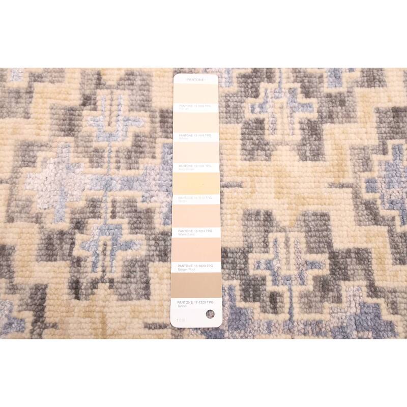 ECARPETGALLERY Hand-knotted Heritage Beige, Light Khaki Silk, Wool Rug - 3'2 x 5'1