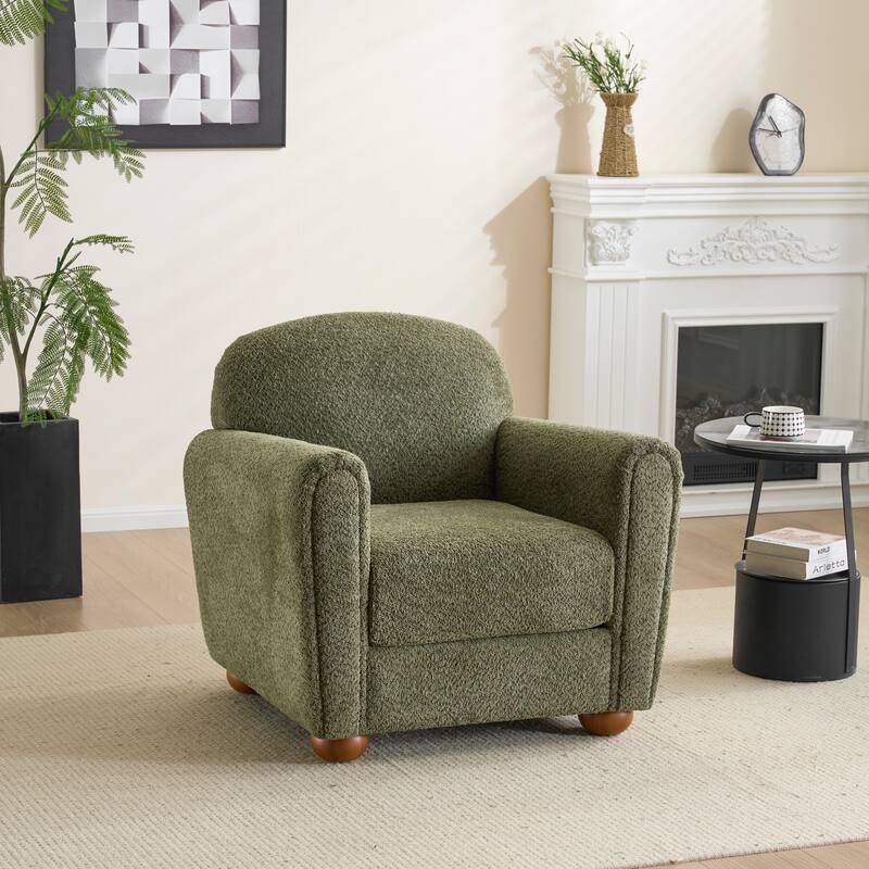 Christopher Knight Home - Rapallo Modern Upholstered Accent Chair with Plush Fabric Seat - Olive Green