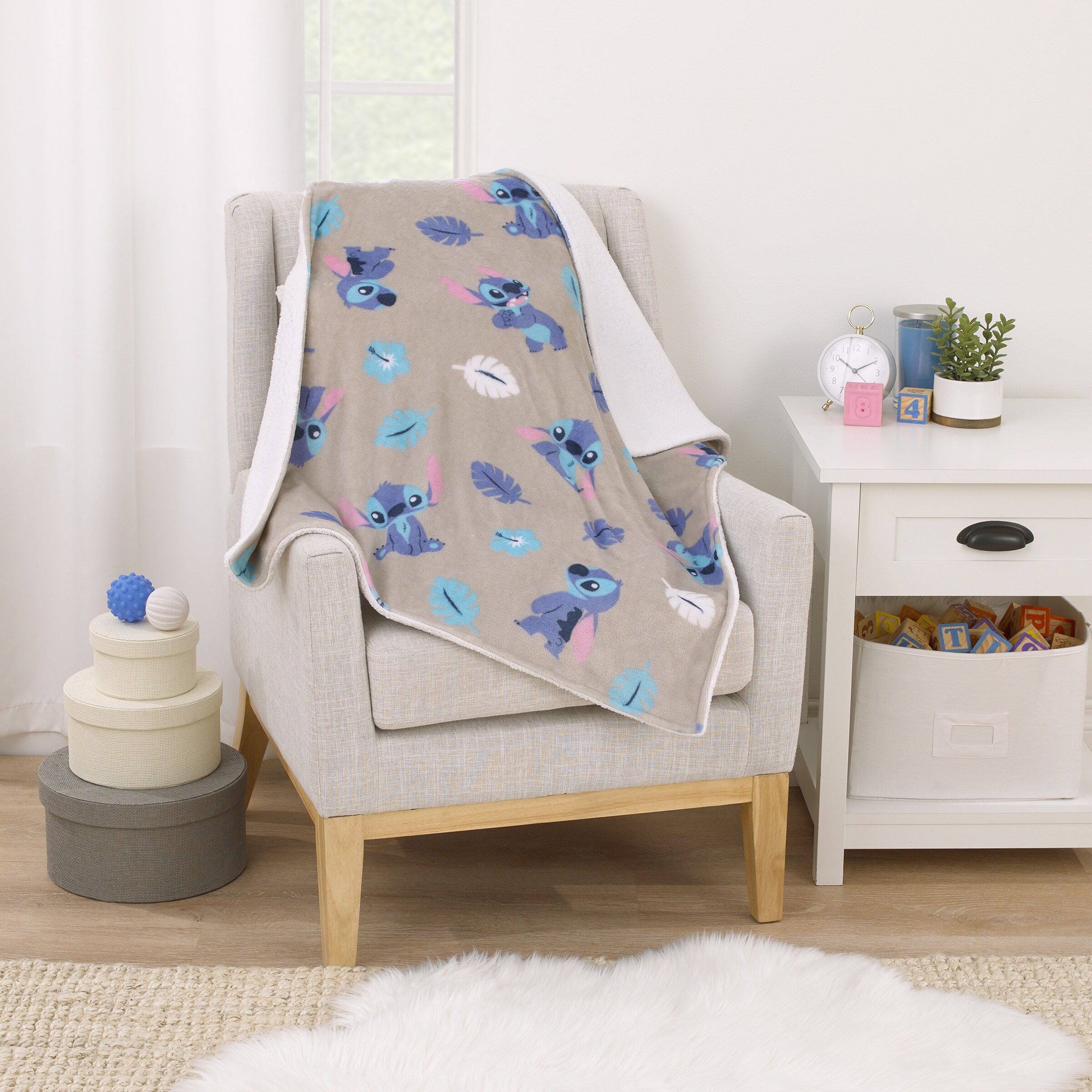 Disney Stitch Baby Blanket Grey