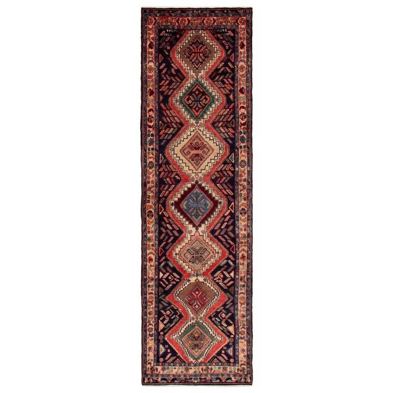 ECARPETGALLERY Hand-knotted Andelz Navy Wool Rug - 3'3 x 11'1 - Dark Navy - 3'3 x 11'1