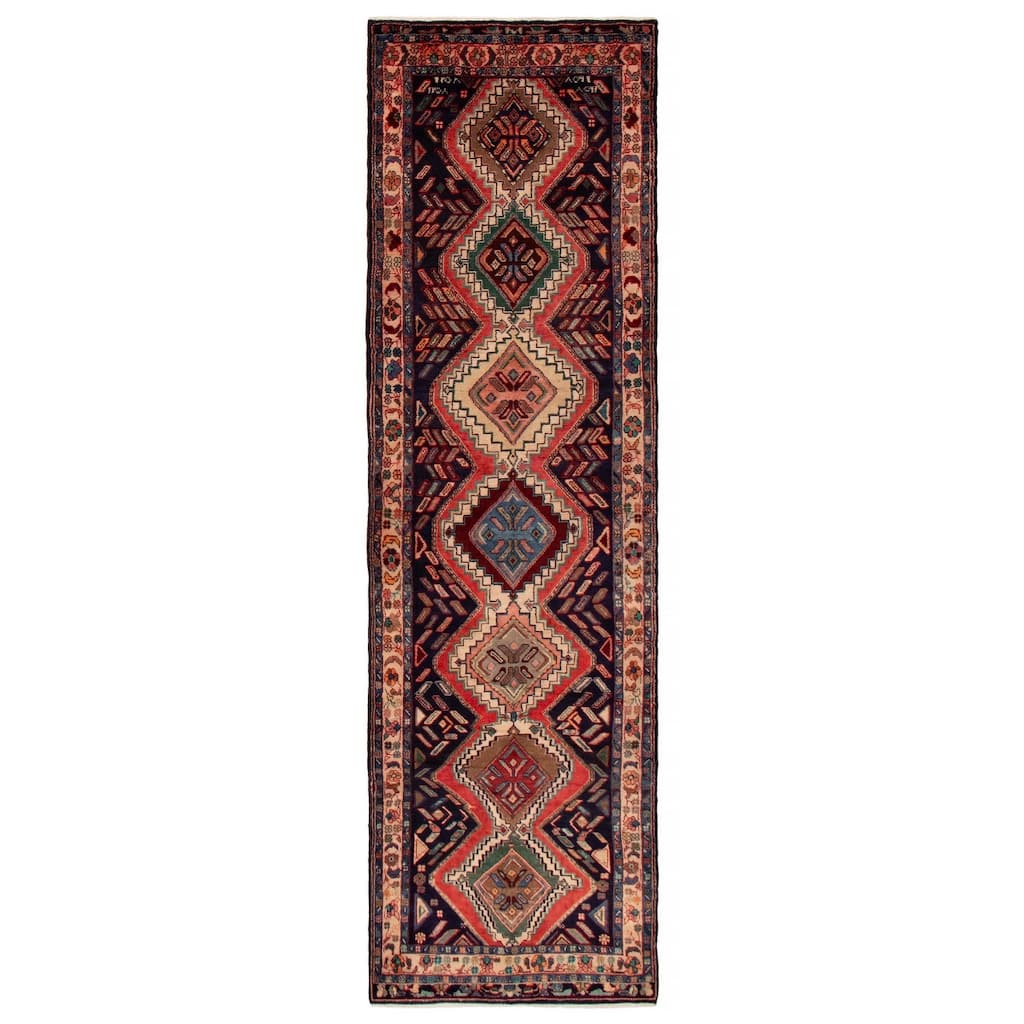 ECARPETGALLERY Hand-knotted Andelz Navy Wool Rug - 3'3 x 11'1