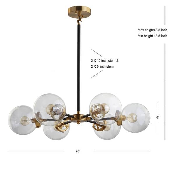 dimension image slide 1 of 3, Maura 6-Light 28" Brass Cluster Pendant, by JONATHAN Y