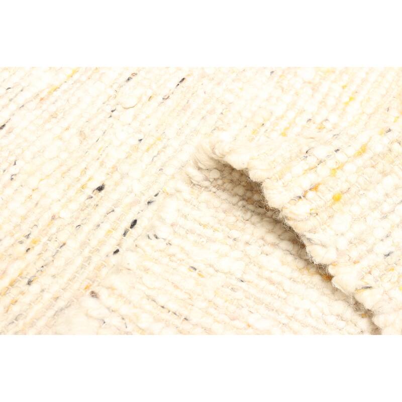 ECARPETGALLERY Braid weave Sienna Beige, Cream Wool Rug - 4'11 x 8'1