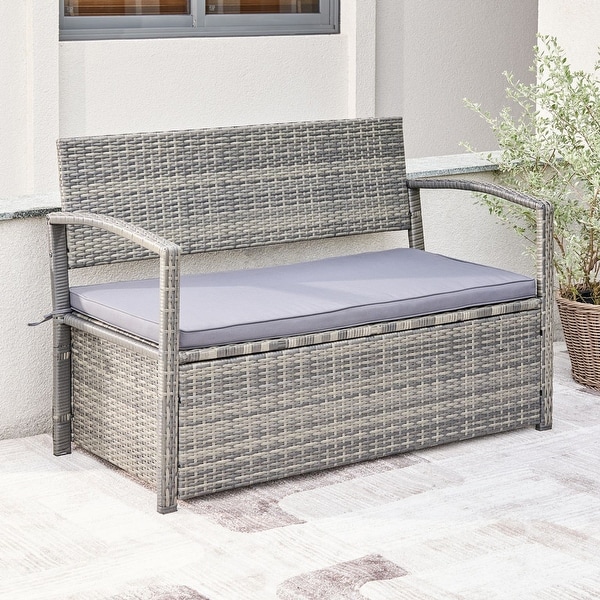Patio cushion online storage bench