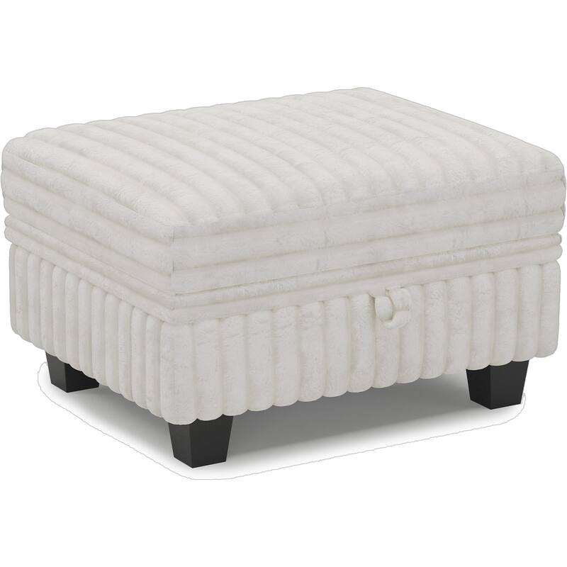 HomeRoots 30" Brown and Black Faux Fur Storage Ottoman