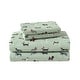 preview thumbnail 67 of 92, Laura Ashley Printed Cotton Flannel Sheet Set Holiday Pups Green - Full