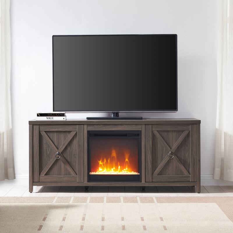 Granger 58" TV Stand with Crystal Fireplace Insert
