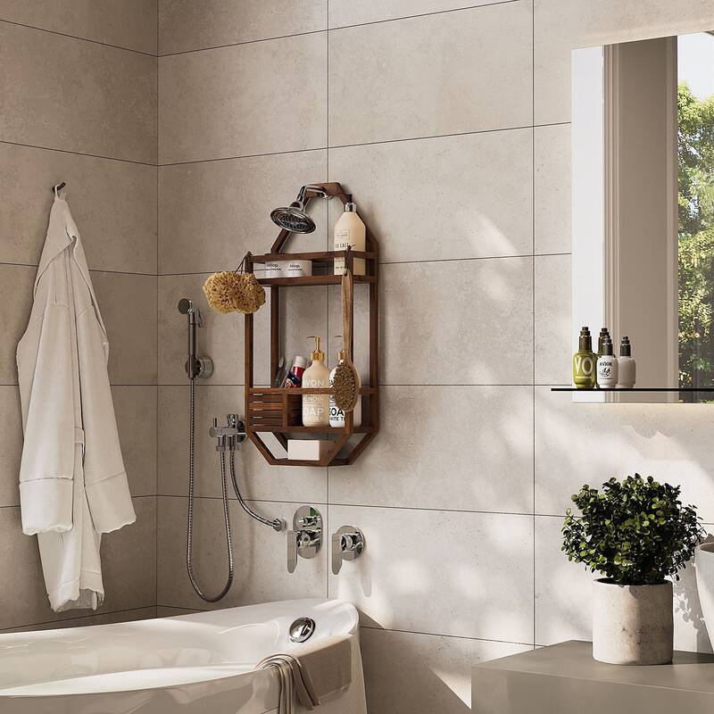 TeakCraft The THOREN, Teak Shower Caddy