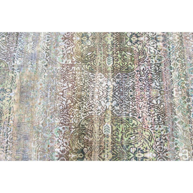 NuStory Hand Knotted One of a Kind New Age Runner 3' x 15' Silk and