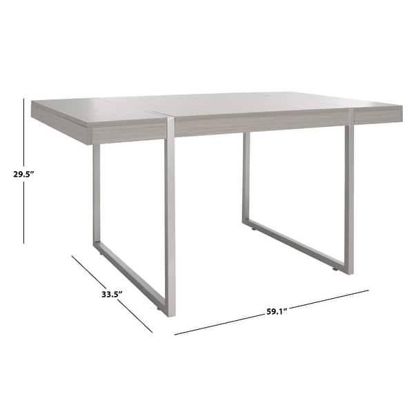 dimension image slide 2 of 4, SAFAVIEH Cael Modern Industrial Farmhouse Dining Table - 59 in. W x 33 in. D x 30 in. H