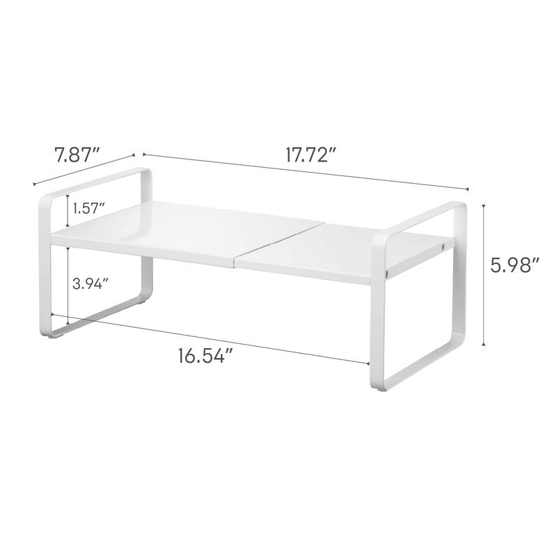 Yamazaki Home Expandable Kitchen Riser, Steel, Small, Expandable - L 7.87 x W 10.63 x H 5.98 inches