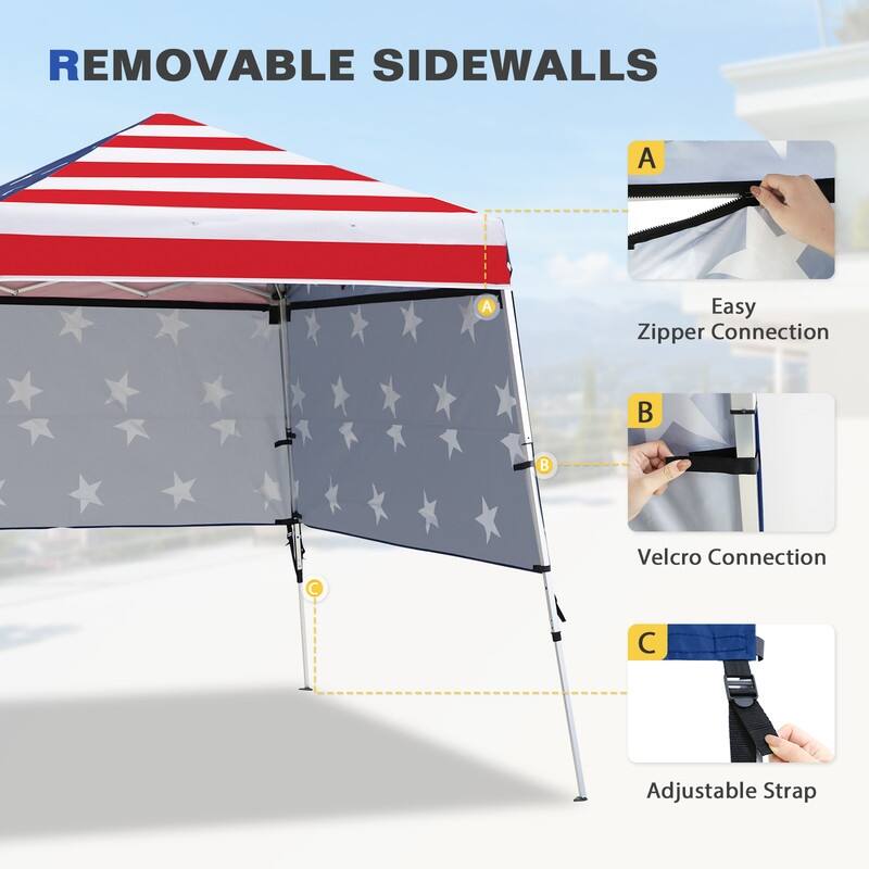 EAGLE PEAK Day Tripper 8x8 Aluminum Super-Lightweight Slant Leg Pop Up Canopy with 3 Removable Walls, Blue
