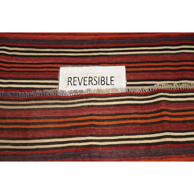 Hand Woven Oriental 100% Wool Carpet Southwestern Geometric Red Kilim Area Rug - 7' 11'' X 5' 0''