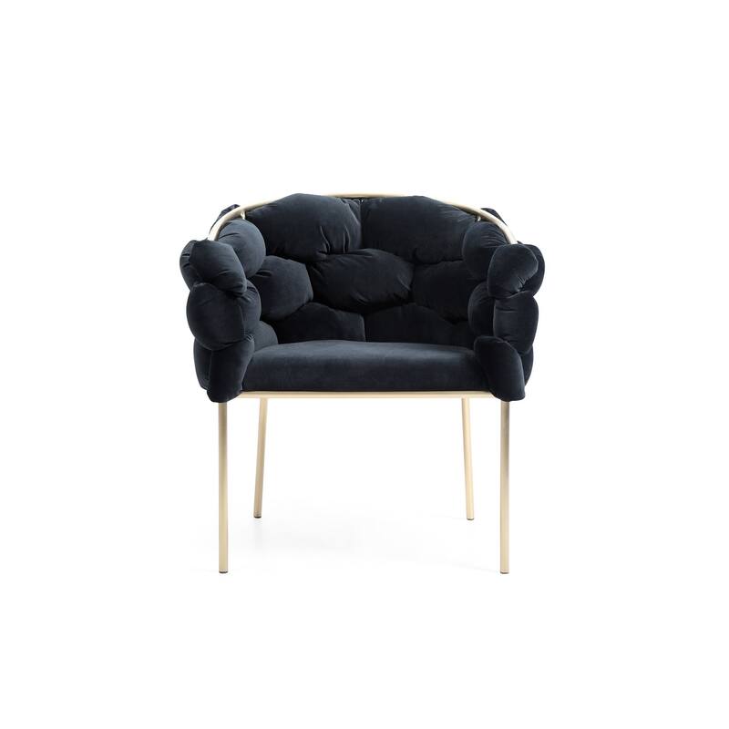 Modrest Debra Modern Black Velvet/Brushed Brass Dining Chair