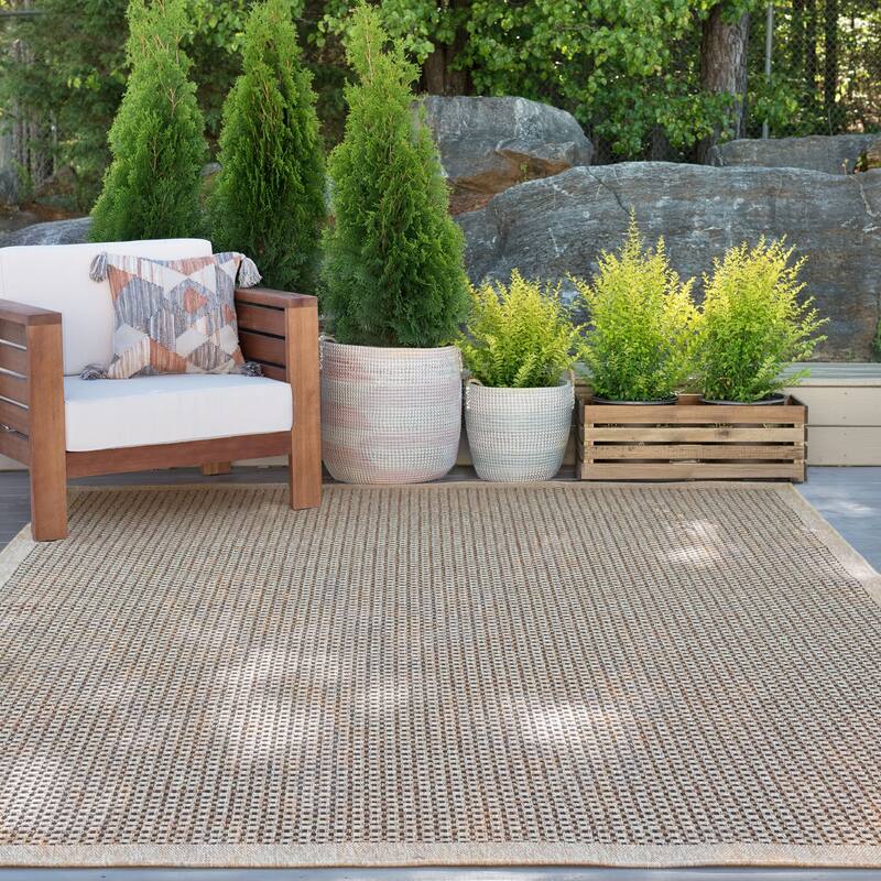 Dennis Coastal Windowpane Indoor/Outdoor Area Rug