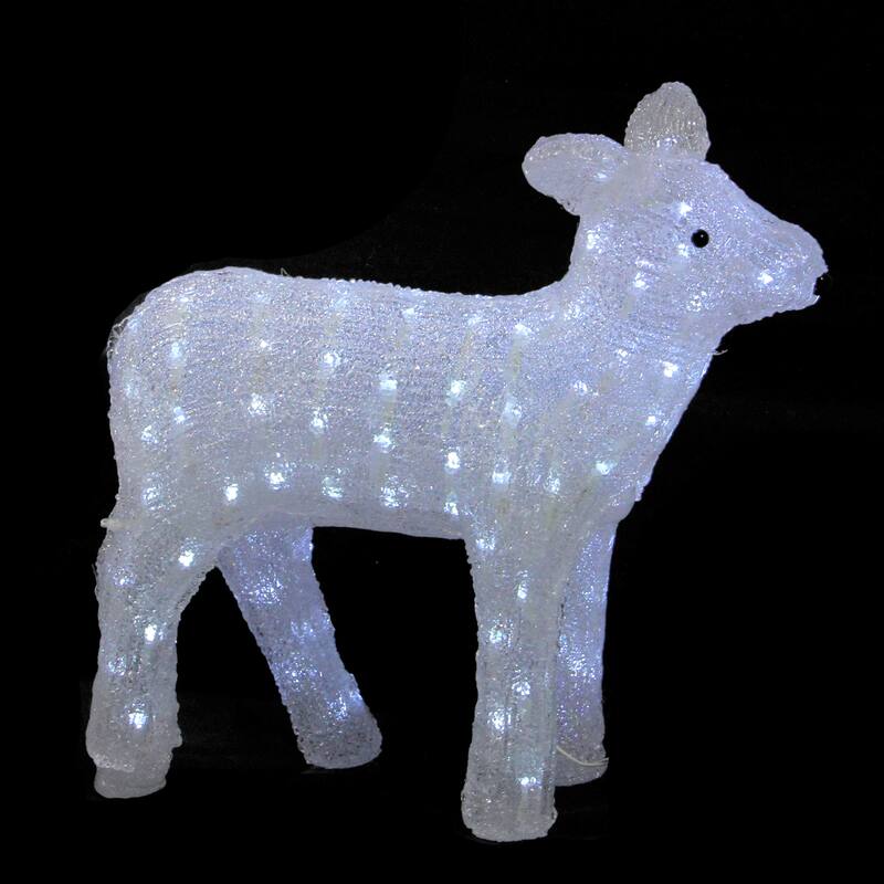 18" Lighted Acrylic Baby Reindeer Christmas Outdoor Decoration - Clear